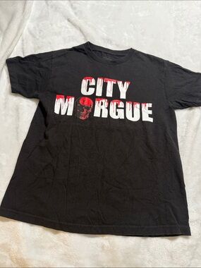 City Morgue Graphic Tee - Black with Red & White Print